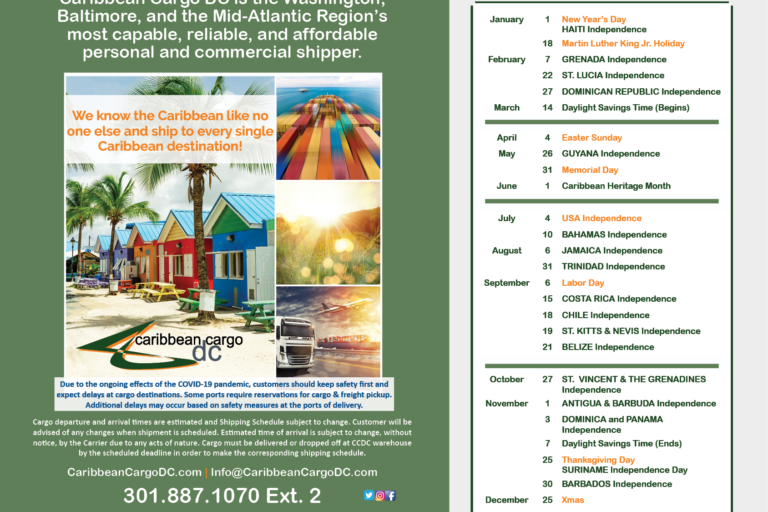 CCDC Shipping Calendar 2021Back